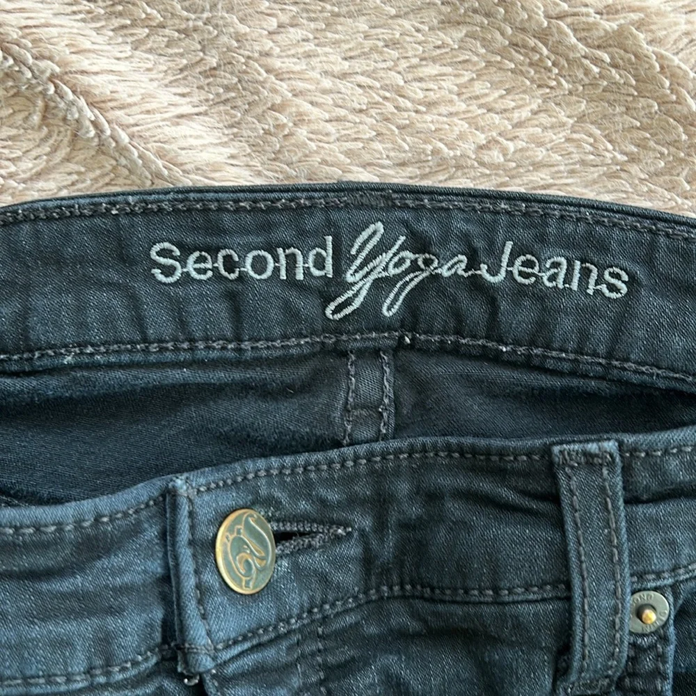 SECOND brand yoga jeans denim stretch black, light wear, size 27 - Picture 5 of 16